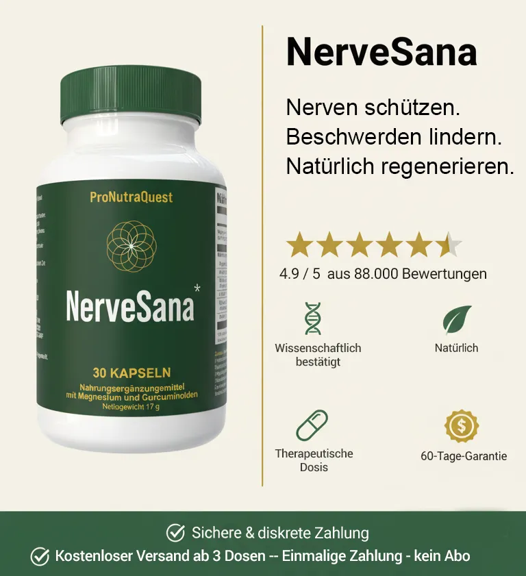 NerveSana Kapsel Flasche Nahaufnahme